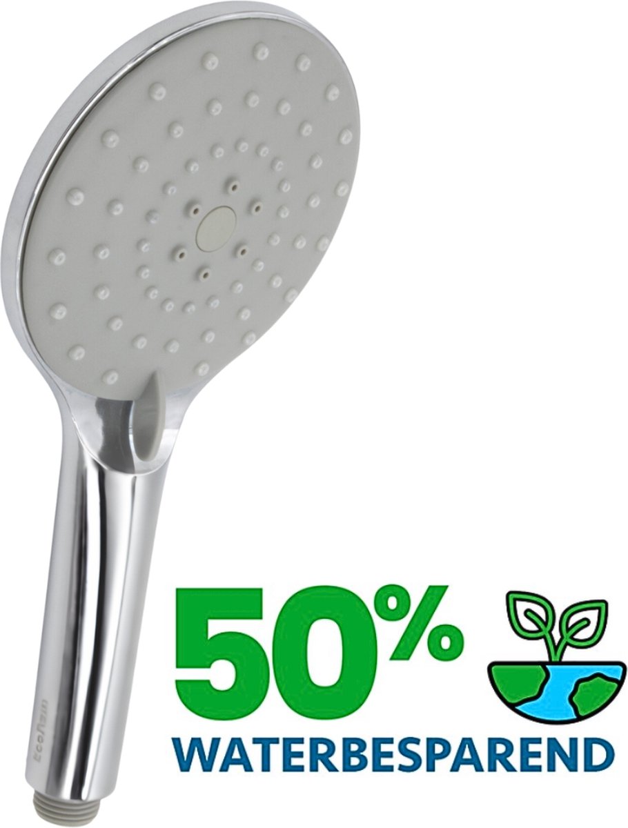 EcoRain© 50% Waterbesparende Douchekop Glenn 12 CM met Waterfilter - 3 Sproeistanden - Hoge Druk - Universele Aansluiting - Anti-kalk Douchekop - 2 jaar garantie - Chroom