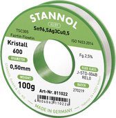 Stannol Kristall 600 Fairtin Solder, sans plomb sans plomb Sn3.0Ag0.5Cu 100 g 0.5 mm