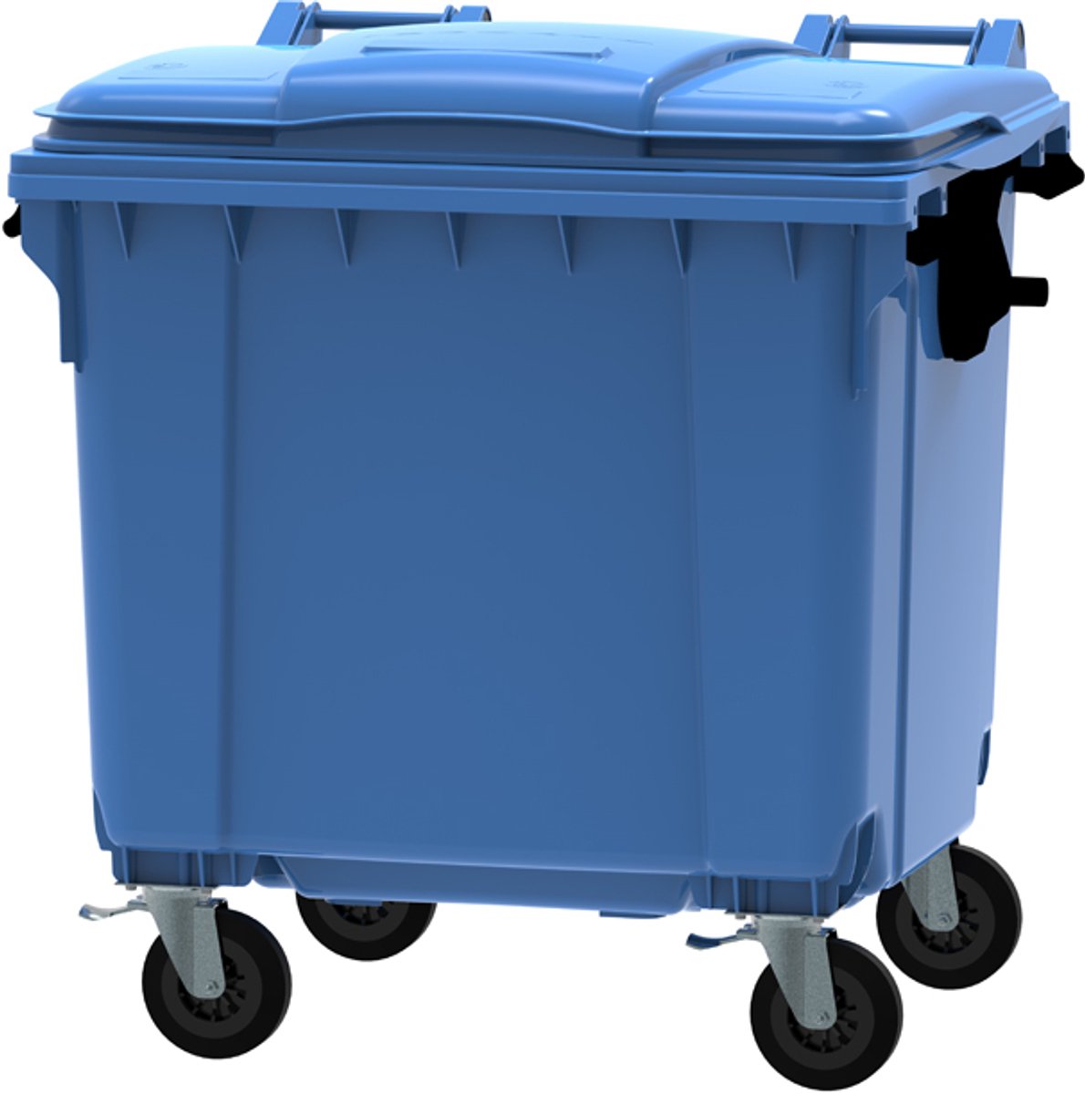 Container 1100 ltr split deksel | Grijs met oranje