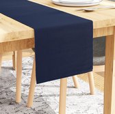 Homes Geribbelde tafelloper voor 4-zits eettafel – solide marineblauw, fijn katoen 32 x 150 cm. Voor thuis, cafés, restaurants en hotels – wasbaar in de machine