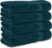 Komfortec Handdoekenset 4x Badhanddoek 70x140 cm - 100% Katoen - Petroleumblauw