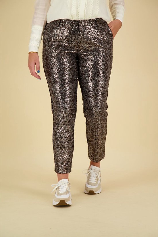 Scotch & Soda - Broek Glitter Zwart - Vrouwen - Maat 36