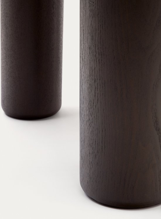 Kave Home - Table ronde Mailen en placage de frêne finition foncée Ø 120 cm
