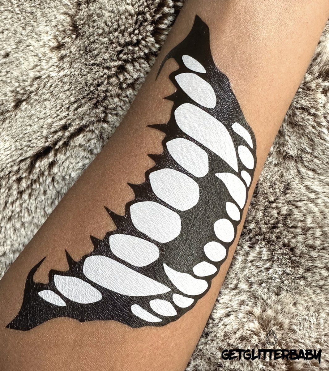 GetGlitterBaby® - Monden Tattoo Halloween / Decoratie Versiering / Carnaval Schmink Make Up Tattoos / Tijdelijke Tattoo / Nep Tatoeage - Clown / Skull / Joker — afbeelding 4
