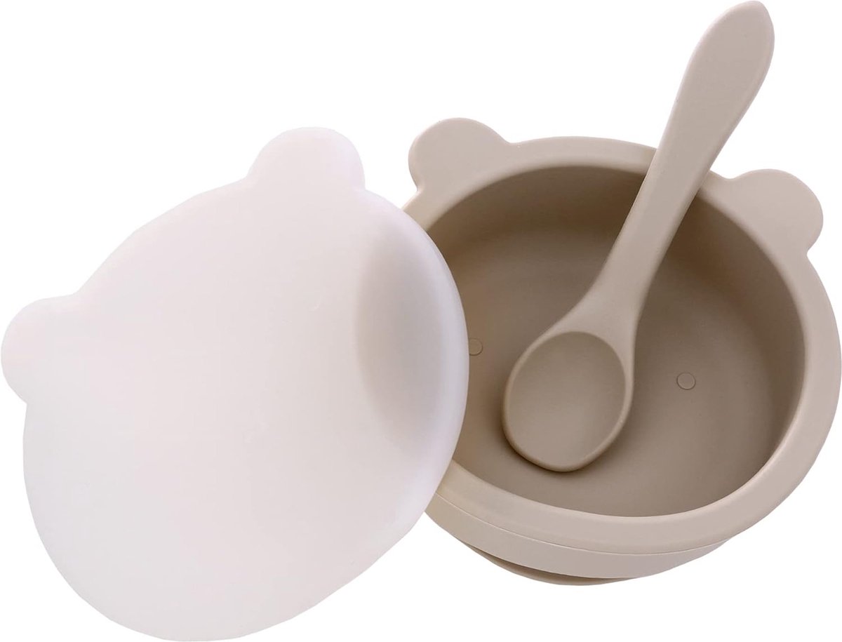 Bol bébé avec ventouse, bols en silicone, ensemble de cuillères