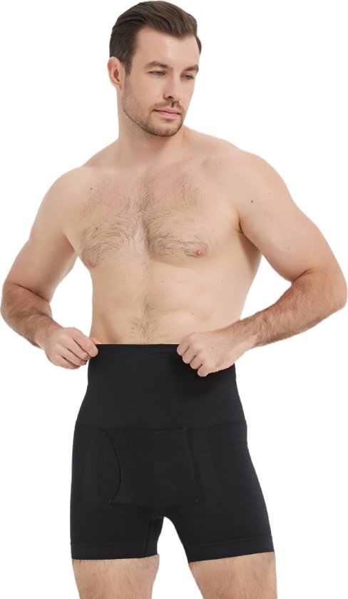 Corrigerende Boxershort Mannen Hoge Taille Buikband Taillevormer - Zwart - L