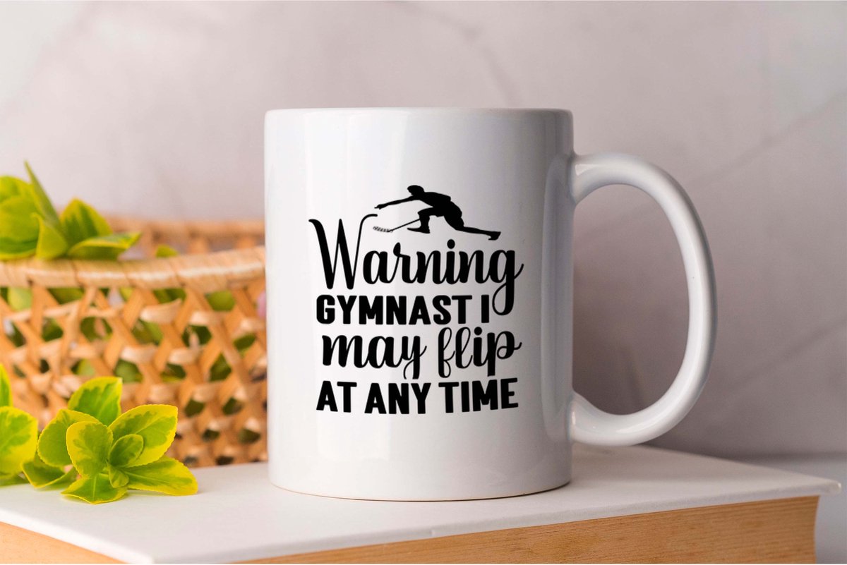 Mok Warning Gymnast I May Flip at Any time - Fitness - Gift - Cadeau - GymLife - Workout - Exercise - GymLeven - Oefening - GezondLeven - Bodybuilding - Vooruitgang