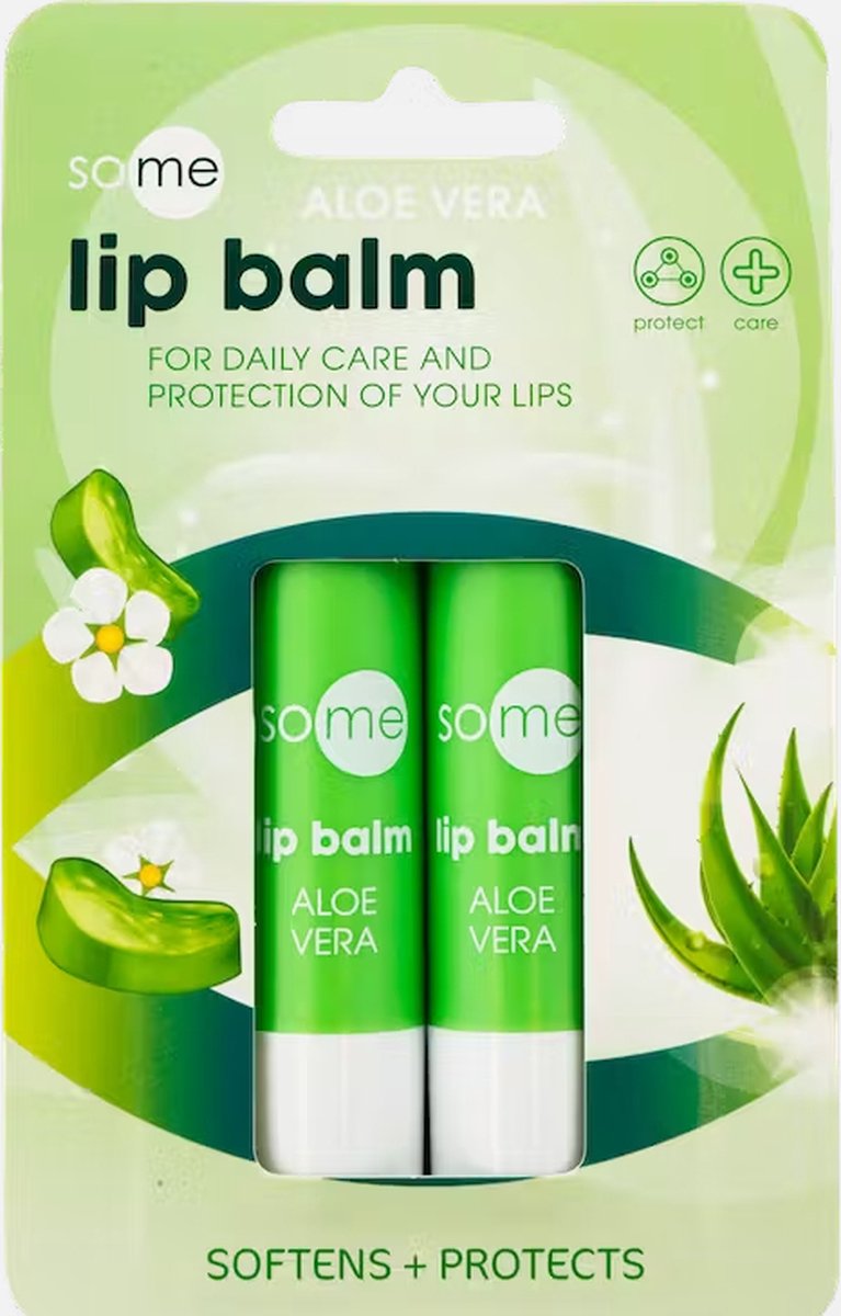 So Me lippenbalsem - Aloe Vera - 2 Stuks - Verzacht en beschermt