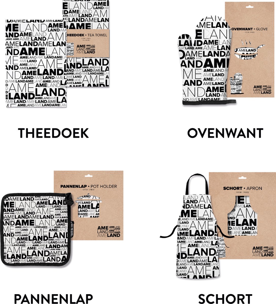 Ameland keukentextiel voordeelpakket - Souvenirs Nederland