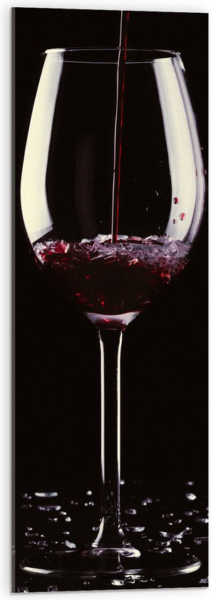 Acrylglas - Wijn - Wijnglas - Drank - Scherven - Schenken - Rood - 30x90 cm Foto op Acrylglas (Wanddecoratie op Acrylaat)