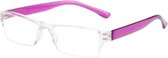 XYZ Eyewear Leesbril Paars +2.50 - Dames - Heren - Leesbrillen - Trendy - Lees bril - Leesbril met sterkte - Voordeel - Randloos - Met sterkte +2.50