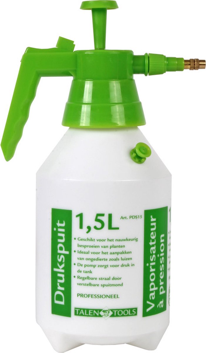 Talen Tools Drukspuit/plantensproeier - 1,5 Liter - Waterverstuiver - Tuinieren - Bewateren/plantenbesproeiing - Onkruidbestrijding van Merkloos	 — afbeelding 2