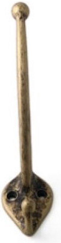 1x Luxe kapstokhaken / jashaken bronskleurig antiek enkele haak - lang model - hoogwaardig aluminium - 13 x 3,5 cm - Antieke kapstokhaakjes / garderobe haakjes