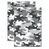 Set van 2x stuks camouflage/legerprint luxe schrift gelinieerd grijs A5 formaat - Notitieboek - Kantoor schrift