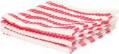 9x Stuks badstoffen vaatdoeken - rood / wit - vaatdoekjes/dweiltjes/ schoonmaakdoekjes 34 cm