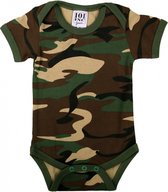 Set van 2x stuks baby rompertje army camouflage print - Leuk opvallend, maat: 54-56 (0-2 mnd)