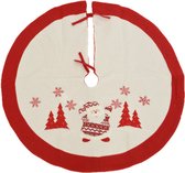 Decoris Kerstboomrok/kerstboom kleed - rood - met kerstman - D90 cm