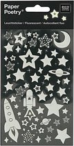 Sterrenhemel voor kinderkamer - 3x - Stickervellen van de ruimte - glow in the dark - 10 x 19 cm - lichtgevend - fun stickers