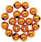 120x stuks sieraden maken glans deco kralen in het oranje van 10 mm - Kunststof reigkralen voor armbandjes/kettingen