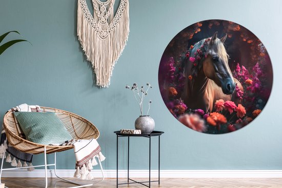 Roze retro golven muursticker stickers met lijnen