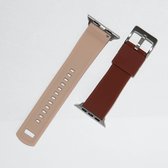 Apple Watch bandje Silicone Pro beige/bruin - 42 mm / 44 mm / 45 mm