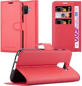 Cadorabo Hoesje geschikt voor Samsung Galaxy A6 2018 in KARMIJN ROOD - Beschermhoes met magnetische sluiting, standfunctie en kaartvakje Book Case Cover Etui