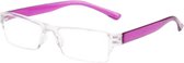 XYZ Eyewear Leesbril Paars +3.50 - Dames - Heren - Leesbrillen - Trendy - Lees bril - Leesbril met sterkte - Voordeel - Randloos - Met sterkte +3.50