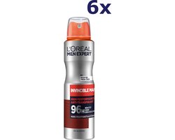 6x L'Oreal Men Expert Deospray 150ml Invincible Man