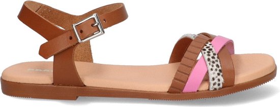 Braqeez 423004-513 Meisjes Sandalen - Bruin/Roze - Leer - Gesp