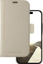 iPhone 15 Bookcase hoesje - dbramante1928 - Effen Beige - Leer