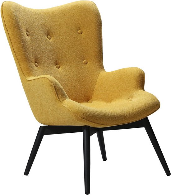 Fauteuil Lisanne Geel - Stof - Zithoogte 40 cm