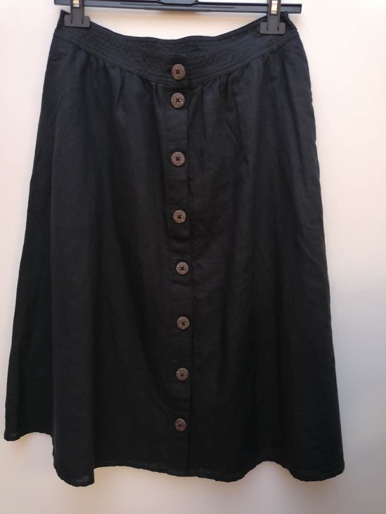 Lange zwarte rok met knopen - Esprit Organic - maat 34