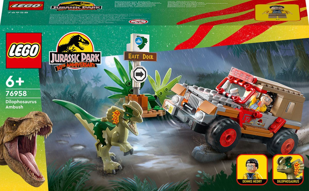 LEGO Jurassic World Dilophosaurus Hinderlaag Dinosaurus Speelgoed - 76958 - LEGO