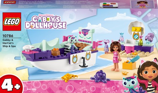 LEGO Gabby's Dollhouse Vertroetelschip van Gabby en Meerminkat - 10786