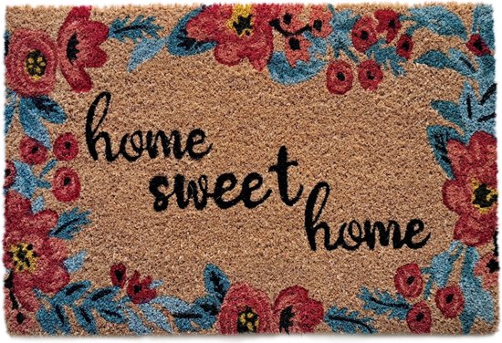 Deurmat - kokos - home sweet home - 40 x 60 cm