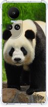 TPU Siliconen Hoesje Geschikt voor OPPO Reno10 GSM Hoesje met doorzichtige rand Panda