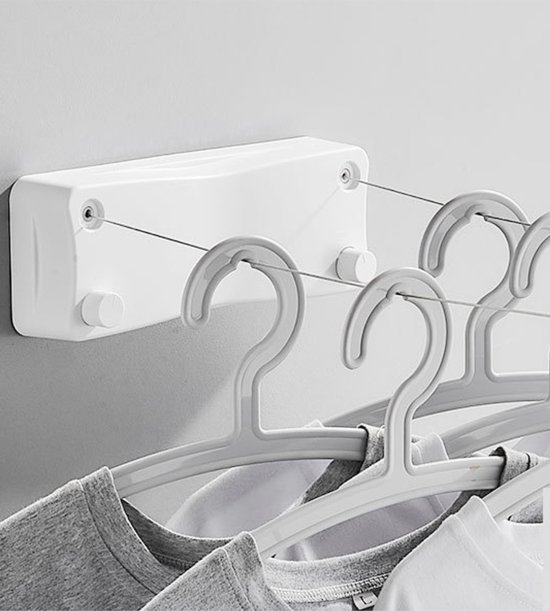 Uittrekbare waslijn – dubbele lijn – 10,4 meter – wit