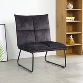 Nuvolix Fauteuil "Reykjavik" - velvet - relaxstoel - lounge stoel - grijs
