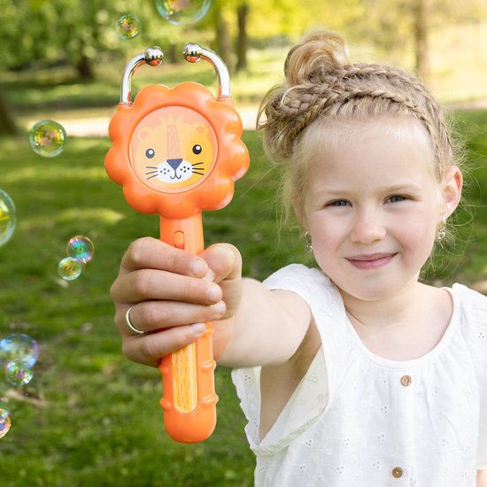 SES - Bubble pop! - Leeuw - bellenblaas vanger - inclusief bellenblaassop en stokje