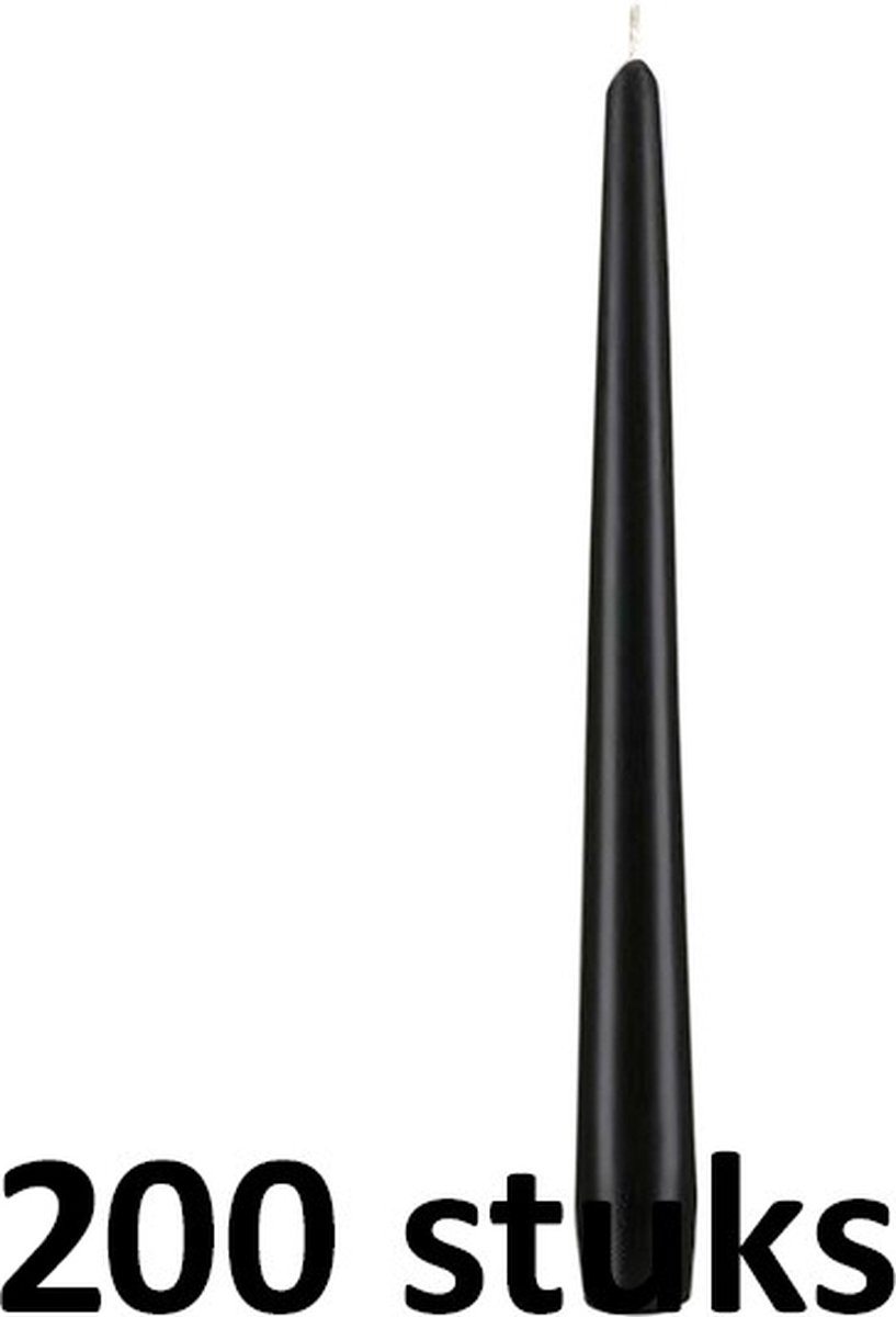 200 stuks dinerkaarsen zwart 245/23 (7 uur)