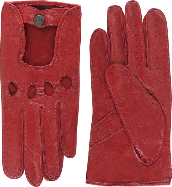 Gants de voiture en cuir pour femmes modèle Mackay Couleur: Flame, Taille: 7.5