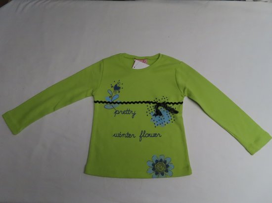 T shirt met lange mouwen - Meisje - Groen - Bloemen - 4 jaar 104