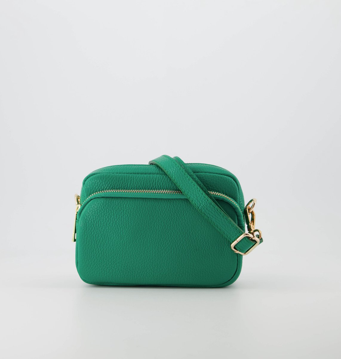 tasje -Crossbody- groen -leer-lang verstelbaar hengsel