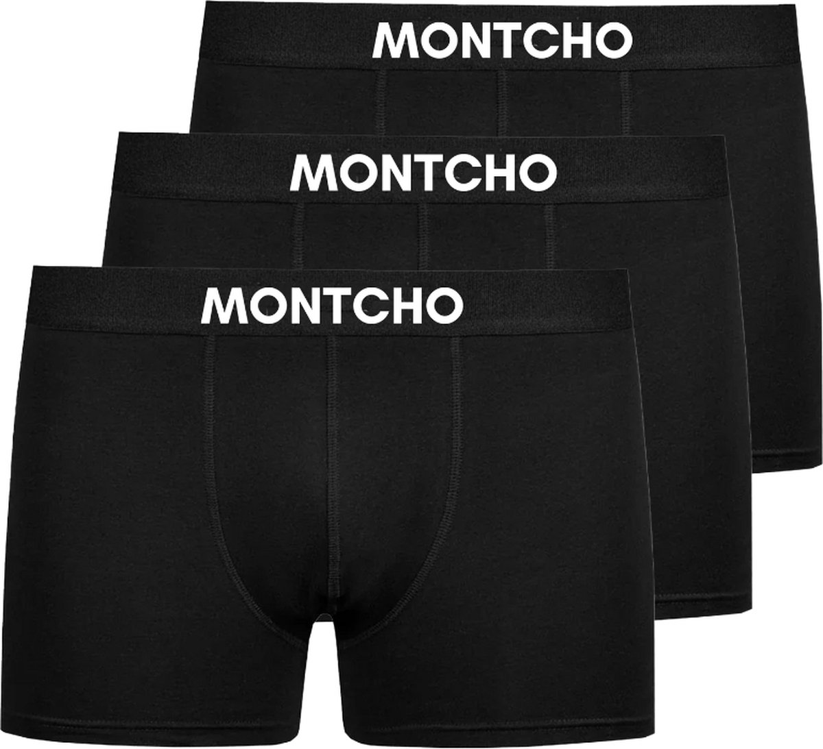 MONTCHO - Essence Series - Boxershort Heren - Onderbroeken Heren - Boxershorts - Ondergoed - 3 Pack - Zwart - Maat: (S - XXL)