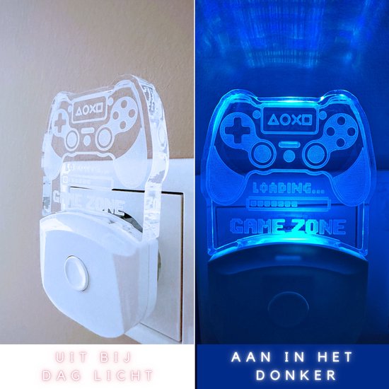 Fienosa Nachtlampje Stopcontact - Nachtlamp Game - Kerstcadeau - Game accessoires voor je kamer - Nachtlampje Kinderen - Stekkerlamp - Dag en Nacht Sensor -Multi Colour van Fienosa — afbeelding 3