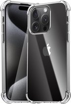 Hoesje geschikt voor iPhone 15 Pro Max - Back Cover Case ShockGuard Transparant