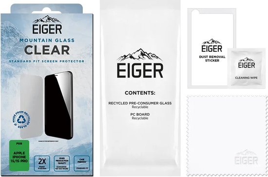 Eiger - iPhone 14/13/ iPhone 13 PRO Protection écran MOUNTAIN GLASS