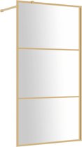 vidaXL-Inloopdouchewand-transparant-100x195-cm-ESG-glas-goudkleurig