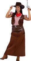 Funidelia | Cowgirlkostuum Deluxe Voor voor vrouwen  Cowboys, Indianen, Western - Kostuum voor Volwassenen Accessoire verkleedkleding en rekwisieten voor Halloween, carnaval & feesten - Maat XL - Bruin