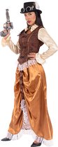 Funidelia | Lang Steampunkkostuum Voor voor vrouwen  Origineel & Grappig, Western, Films & Series - Kostuum voor Volwassenen Accessoire verkleedkleding en rekwisieten voor Halloween, carnaval & feesten - Maat XS - Bruin